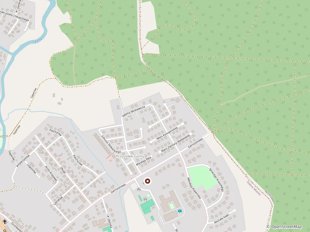 Mapa — Kościół św. Faustyny Kowalskiej, ul. Garnizonowa 22, Dobre Miasto